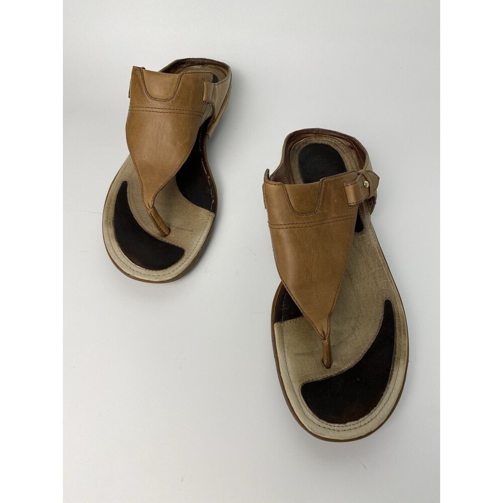 Patagonia Addie Tri Acorn Women’s Leather Flip Flop Sandals 10 Slip On Thongs